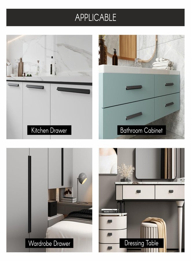 LAPO 6 Piece Cabinet Knobs - Drawer Knobs for Kitchen, Cupboards & Dressers (Material-Aluminum, Black Finish) - Image 3